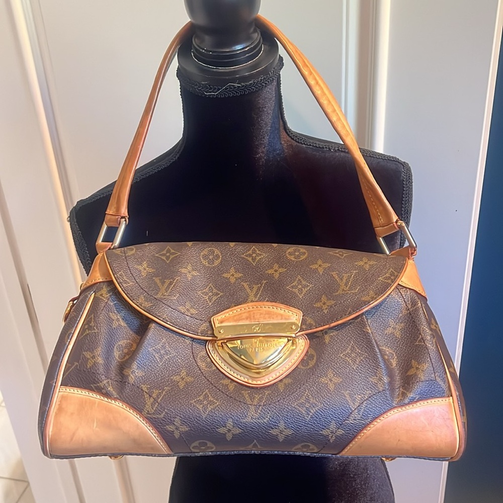 💯 Authentic Louis Vuitton Beverly MM Monogram Shoulder Bag - Brown gold